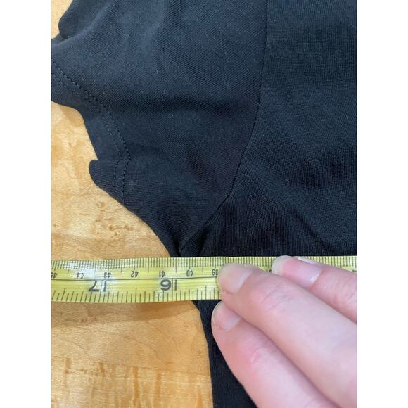 MOTT & BOW WOMEN XS BLACK V-NECK FITTED MARCY TEE PERUVIAN COTTON CAP SLEEVES - Picture 9 of 10